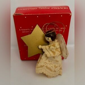 Vintage Avon Heavenly Angel Ornament Star